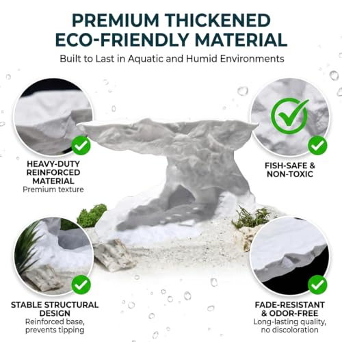 Aquarium Cave Tunnel Hideout,Vertical Tower Cliff Tower Fish Tank Cave Tunnel with Shelter, Heavy-Duty Aquarium Underground Cave Hideout for Fish, Reptiles, Shrimp, Bettas