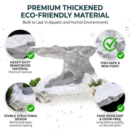 Aquarium Cave Tunnel Hideout,Vertical Tower Cliff Tower Fish Tank Cave Tunnel with Shelter, Heavy-Duty Aquarium Underground Cave Hideout for Fish, Reptiles, Shrimp, Bettas