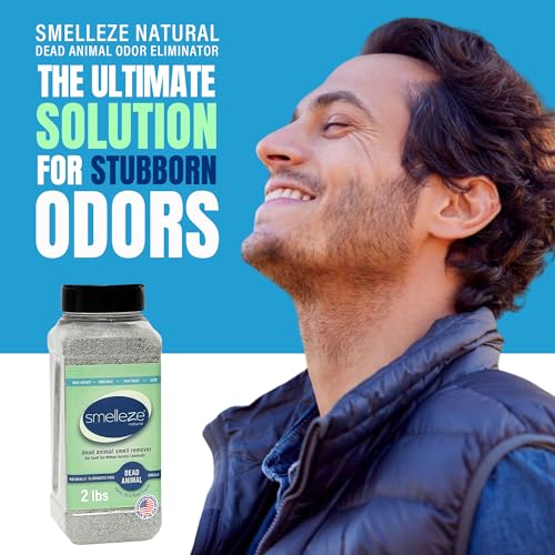 SMELLEZE Dead Animal Odor Removal Granules - 2 lb Bottle | Eliminate Dead Rat, Mice, Squirrel, Chipmunk, Raccoon & Bat Smell. Safe for Indoor & Outdoor Use - size: 32 Ounce (Pack of 1)