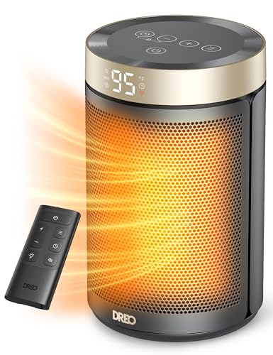 DREO Space Heater, Portable Electric Heaters for Indoor Use with Thermostat - color: Gold
