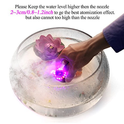 AGPTEK 12 LED Mist Maker Water Fountain Pond Fog Atomizer Air Humidifier, Ideal For Indoor or Outdoor Fountains, Water Feature Use.