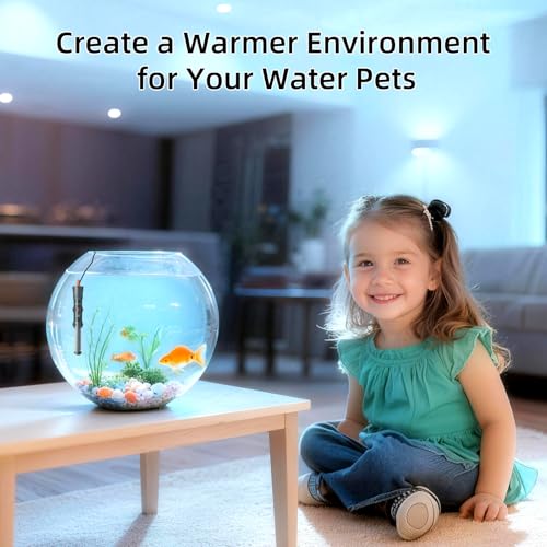 HiTauing Aquarium Heater 25W, Adjustable Knob Fish Tank Heater with 2 Powerful Suction Cups, Submersible Betta/Turtle Tank Heater for Freshwater and Saltwater Tanks