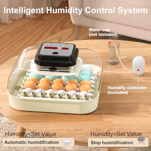 35 Chicken Egg Incubator, Quail Incubator with Humidity Control | Incubator for Hatching Eggs, Automatic Egg Turning, Egg Candler, Humidity Display, incubadora de huevos de gallina