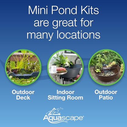 Aquascape Pond and Waterfall Kit AquaGarden Container Water Garden, Steel Gray - color: Steel Gray