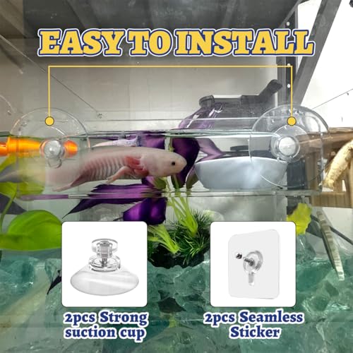 4 Pcs Axolotl Tank Accessories, Hammock with Feeder Bowl Feeding Tongs Tweezers, Aquarium Accessories for Tank, Tank Starter Kit for Axolotl Aquarium
