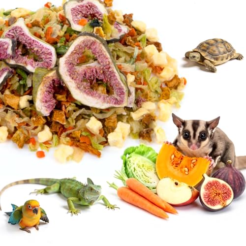 RAINFLOW High Calcium Dried Fruit & Vegetable Birds & Small Pet Food Mix | Calcium Supplement for Sugar Glider, Bird, Hamster, Parrot Treats Blend for Bearded Dragon, Guinea Pig, Rabbit & More