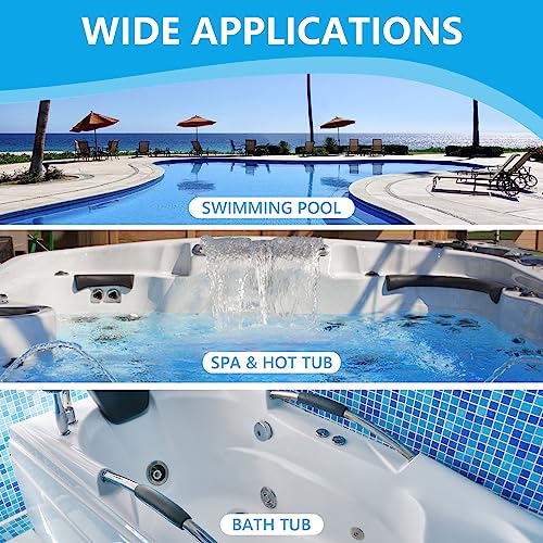 Salt-Water Pool Test Strips Kit: 125 Counts 8-in-1 for Salt Water Pool Testing Kit, Salt Pool Test Strips for Hot Tub Spa Testing Salt Chlorine pH and More - size: 125 Strips