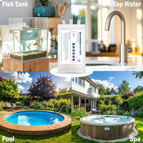 Water Hardness Test Strips – Pack of 20 – Fast & Accurate Results in 30 Seconds – Water Hardness Test Kit for Calcium & Magnesium Levels – Tap, Aquariums, Pools, Hot Tubs, and Appliances | Get Reliable and Fast Results in 30 Seconds – Hard Water Testing K