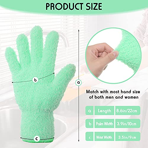 Patelai 4 Pairs Microfiber Plant Dusting Gloves Reusable Leaf Dust Cleaning Glove Mittens for Plants House Cleaning Car Blinds(Green, Dark Blue, Yellow, Purple)