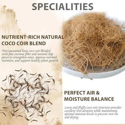 Natural Coconut Husk Fiber Organic Pure Coconut Husk Silk for Plants Coconut Fiber Substrate Loose & Fluffy Non-Vacuumed Easy to Separate for Orchids 1.76 Oz (50g) - size: 50g