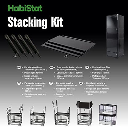 Habistat Terrarium Stacking Kit for 36"x18" Reptile Terrariums – Stackable Reptile Enclosure Spacer with Acrylic Panels and Posts, Space Saving Stacker for Enclosures, Bearded Dragon or Snake Tanks