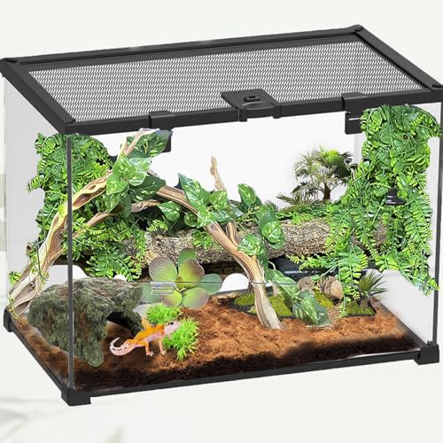 kathson Reptile Rock Hideout Cave,Tortoise Hide Caves,Resin Hides Shelter,Reptile Green Plant Decoration Habitat Decor Terrarium Accessories for Lizards Bearded Dragon Gecko Turtles Spiders - style: hideout