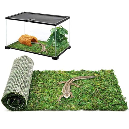 kathson Reptile Carpet, Natural Moss Mat for Terrarium, Bearded Dragon Tank Flooring Green Substrate Liner for Leopard Gecko Hermit Crab Lizard Tortoise (47.24" X 11.81")