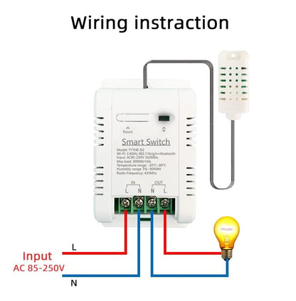 Tuya Smart WiFi 16A Temperature Humidity Switch Sensor Module with Energy Consumption Monitoring, APP Bluetooth Wireless Remote Control,Works with Alexa Google Home (Temperature Humidity) | Remote control, Bluetooth switch,AC85-250V Works with Alexa Googl