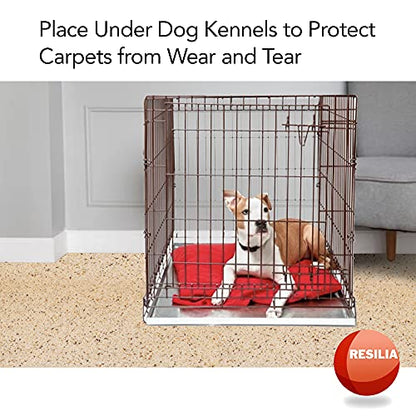 RESILIA Under Pet Cage Mat for Bird Cages, Reptile Aquariums, Dog Kennels, Water-Resistant Pad for Carpeted Floors and Surfaces, 30 Inches x 48 Inches, Clear - color: Clear