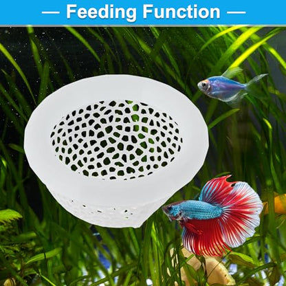 Floating Betta Cave & Hammock, Multi-Functional Hideout for Aquarium White - color: White
