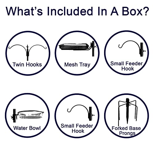 Ashman Premium Bird Feeding Station Kit, 22" Wide x 92" Tall (82" Above Ground Height), A Multi Feeder Hanging Kit and Bird Bath for Attracting Wild Birds