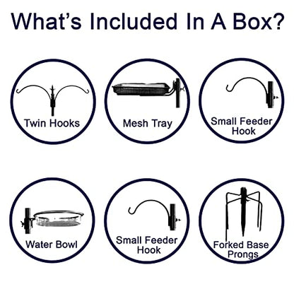 Ashman Premium Bird Feeding Station Kit, 22" Wide x 92" Tall (82" Above Ground Height), A Multi Feeder Hanging Kit and Bird Bath for Attracting Wild Birds
