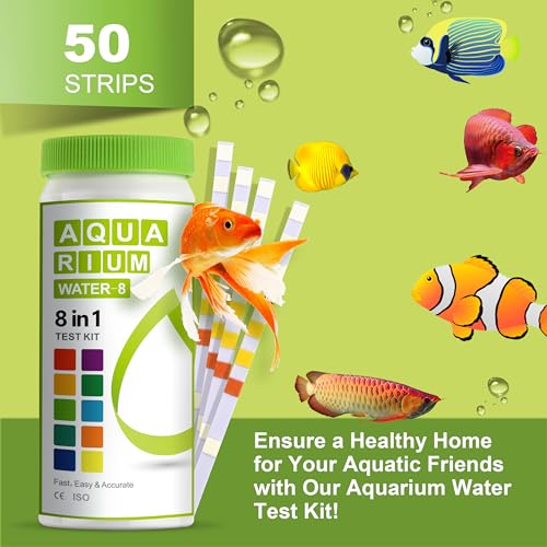 AAwipes 8-in-1 Aquarium Test Kit for Fish Tanks - Quick & Accurate Water Testing Strips for Aquariums & Ponds. Tests pH, Ammonia, Alkalinity, Hardness, Chlorine, etc. (K02-50) - color: 50 Strips