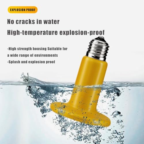 JZNCHP-Reptile Heat lamp-Ceramic Heat emitter-Bearded Dragon Tank Accessories 100W Yellow Infrared Bulb Emitter Lamp for Pet Heat lamp for Chickens(2-Pack)