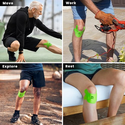 Gecko Grip Herbal Knee Patch | Pain Relief Patches for Knees & Joints | Extra-Sticky, Maximum Strength Herbal Knee Pain Patches for Everyday Wellness (10 Count) | Flexible Comfort-Stretch Fit