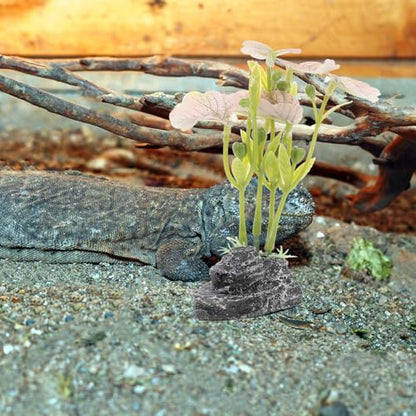 ARTIBETTER Reptile Terrarium Decor Artificial Plants with Fake Leaves Plastic Habitat Decorations for Bearded Dragon Lizard Tank and Hermit Crab Enclosure