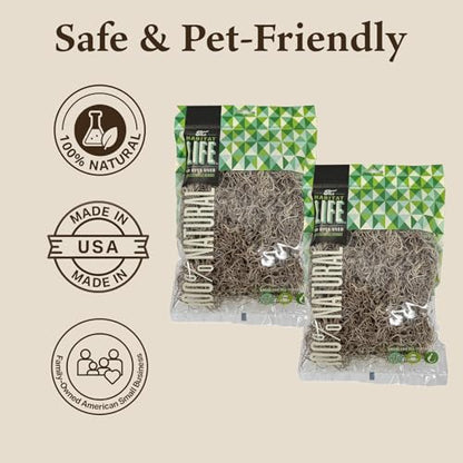 Spanish Moss for Terrarium Habitats, Small 2-Pack | Preserved Moss for Reptiles, Amphibians & Invertebrates Terrariums, Humidity Control, Soft, Dye-Free, Family Owned, USA Made - size: Small 2-pack, style: Spanish Moss