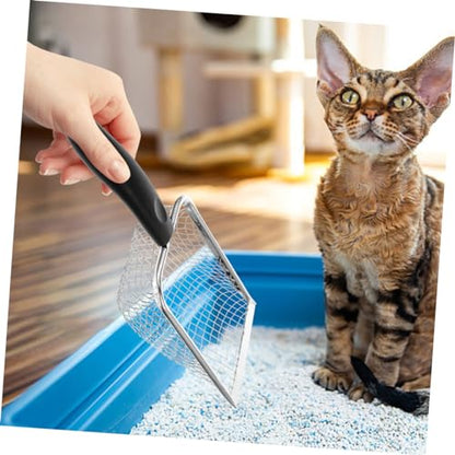 Stainless Steel Cat Litter Scoop Metal Sifting Shovel for Easy Waste Removal Compact for Travel for Cats and Reptiles Efficient Pet Supply