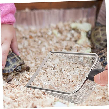 2Pcs Reptile Litter Scoop Fine Mesh Shovel for Easy Cleanup of Tortoise Lizard Gecko Waste Terrariums and Aquariums Durable and Comfortable Handle