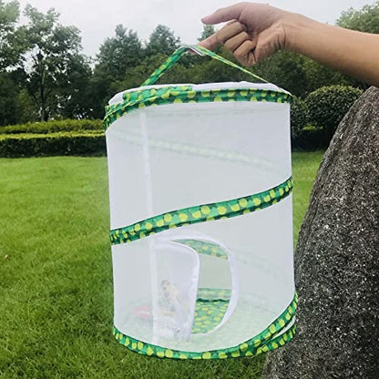 Butterfly and Insect Garden Habitat Mesh Cage Collapsible Design, Bug Terrarium Pop Up 12" x 14" Tall