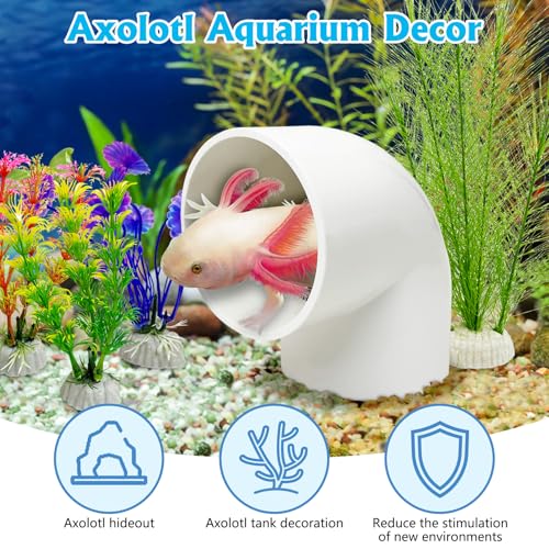 Hamiledyi Axolotl Hideout Tube Set Resting Tunnel for Aquarium Axolotl Cave Hideout Fish Tank Accessories Habitat Shelter for Turtle Betta Fish Lizard and Other Small Reptiles and Amphibians