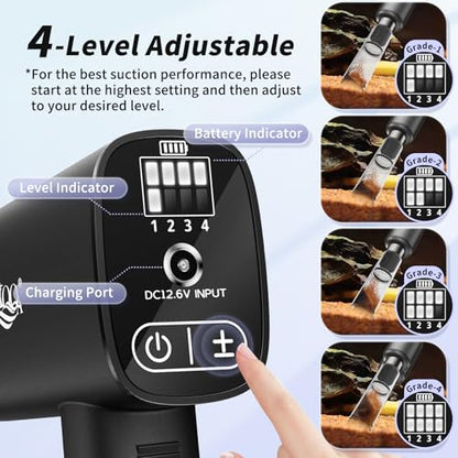 AQQA Aquarium Vacuum Gravel Cleaner, 20W, 480GPH | Electric Rechargeable, Automatic Water Changing, Debris Clean & Sand Washing, Strong Suction, 4-Speed Adjustable