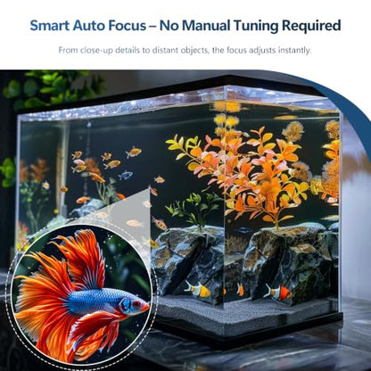 Aquarium Camera for Fish Tank, 2K 3MP Underwater Pet Camera with Close Focus Lens，AI Motion Detection, Dual Band WiFi, Magnetic Mount, Night Vision, App Remote Viewing