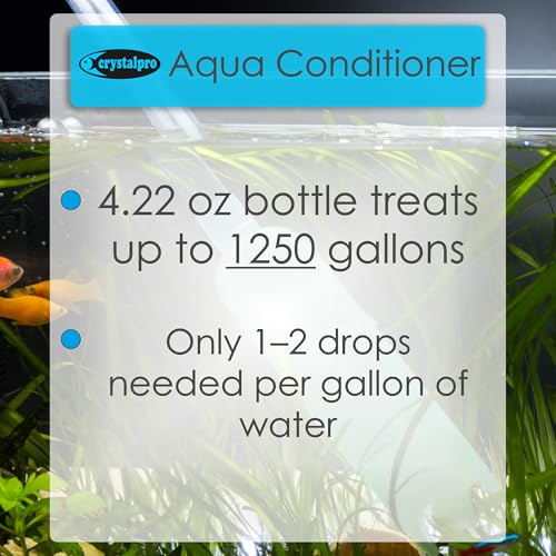 Crystalpro Aqua Conditioner - Treats 1250 Gallons - Aquarium Water Conditioner - Neutralizes Chlorine and Ammonia 4.2 Oz - size: 125 ml