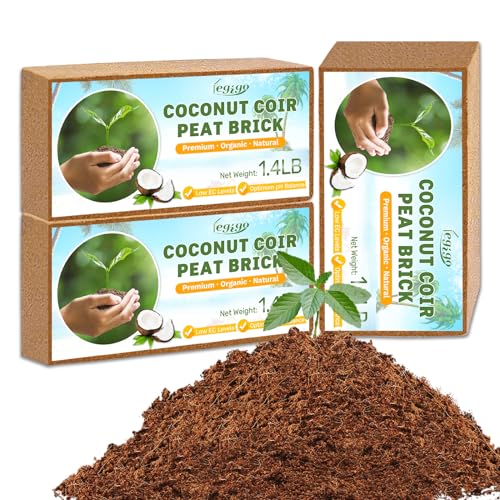 3 Pack Organic Coco Coir Brick for Plants, Natural Coconut Coir Soil | Moisture Retention, Coconut Fiber Substrate for Seed Starting, Soil Amendment, Potting Mix, Gardening, Composting & Reptile - size: 3 Pack