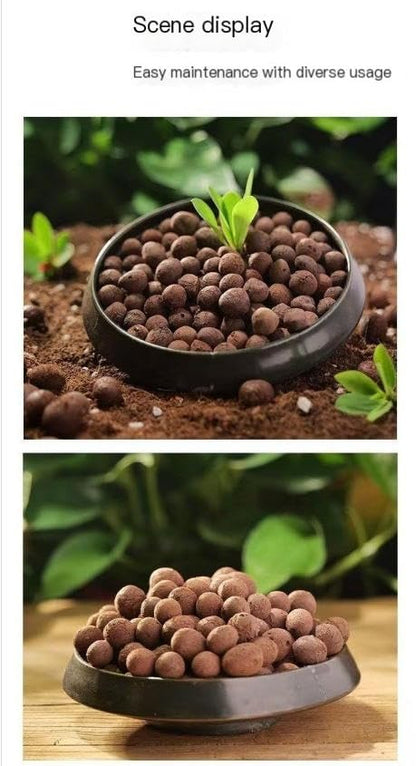 Hydroponics Clay Pebbles Lightweight Ceramsite Water Retention Porous Balls - color: 2 lb, size: Small (5-10mm)