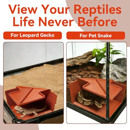 Cave Hide for Reptiles, Lizard Hideout with Safe Shelter | Snake Cave Hut for Themed Terrarium Ideal for Gecko Hamster Snake to Rest & Hide