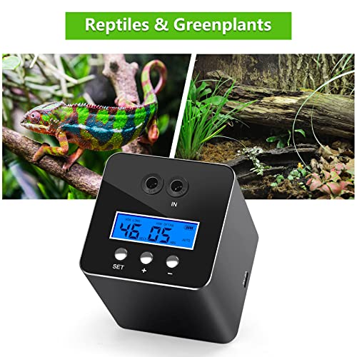 Reptile Humidifier & Mister for Tanks | 360° Adjustable Nozzles, Auto Timer, Leak-Proof Fogger for Terrariums, Amphibians & Rainforest Plants
