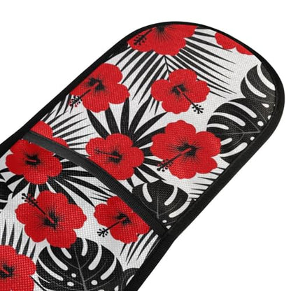 Dual-functionality Mitts and Pot Holders Sets High Heat Resistant Pot Holder Gloves Kitchen Aid BBQ (Flower Hawaii Floral Jungle Exotic) - color: Flower Hawaii Floral Jungle Exotic