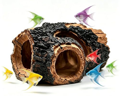 Beard Dragon,Lizard and Reptile Hide,Fish Tank Accessories Hides,Aquarium Decor for Betta Fish,Shrimp,Hermit Crabs,Spiders,Mice,Leopard Geckos,Toads and Frogs (Brown, m) - size: m