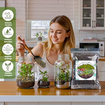 Doter Terrarium Potting Soil Mix 2qt, Custom Made for Terrariums, Perfect for Vibrant Miniature Gardens - size: 2qt