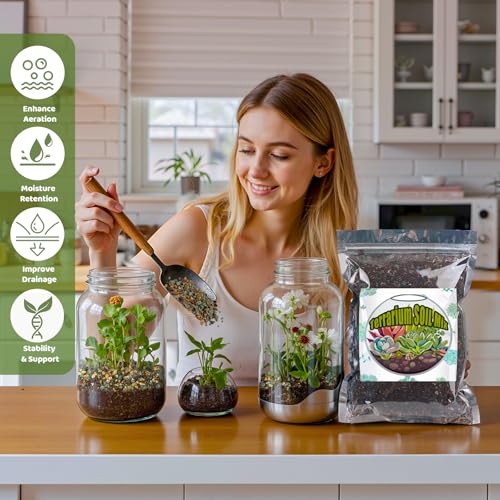 Doter Terrarium Potting Soil Mix 1qt, Custom Made for Terrariums, Perfect for Vibrant Miniature Gardens - size: 1qt