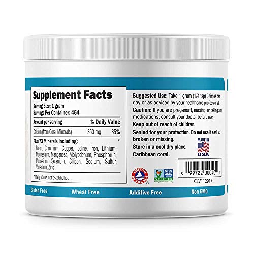 Coral Ecopure Powder, Coral Calcium Powder Supplement with Coral Minerals - 16 Ounces - size: 32 Ounce (Pack of 1)