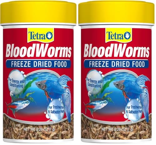 Tetra BloodWorms, Freeze-Dried Food for Freshwater and Saltwater Fish, Seafood,0.25 Oz (Pack of 2) - size: 0.25 Ounce (Pack of 2)