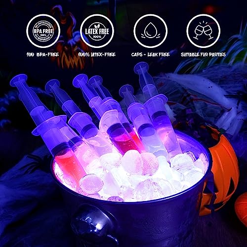 60 Pack Jello Shot Syringes- 30ml/1oz Jelly Syringe with Tip Cap for Liquid | BPA-Free Plastic Jello Shots Suringes for Kids/Adults Container for Bachelorette Parties, Nurses, Graduation, Halloween Party
