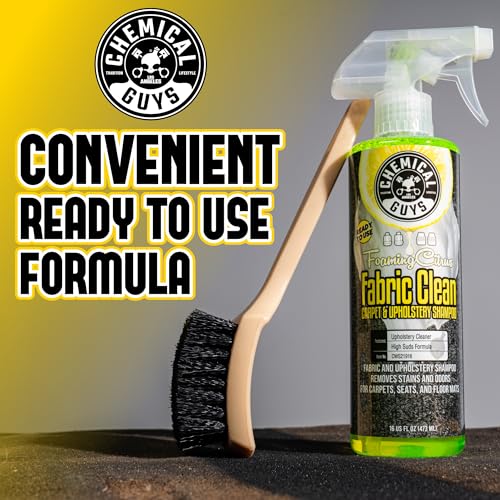 Chemical Guys, Foaming Citrus Fabric & Carpet Cleaner, RTU, 16 oz, 2 Pack | Ready-to-use foaming spray lifts stains and odors from car seats, carpet and floor mats, safe on most fabrics - size: 16 Fl Oz (Pack of 2)