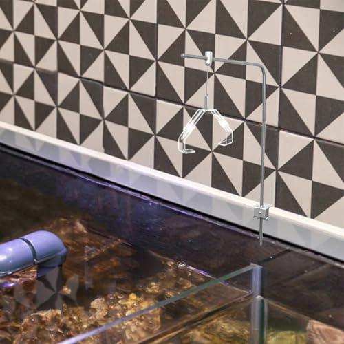 GANAZONO 2Pcs Aquarium Light Stand Clip Reptile Lamp Fixing Clip Glass Terrarium Lamp Holder Claw for Amphibians Terrestrial Tanks Adjustable Angle Lighting Mount