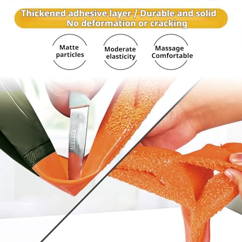 YOFANG 27.6" Extra Long Pet Grooming Bathing Gloves for Dogs & Cats | Anti-Bite Anti-Scratch Hair Removal Cat Bath Glove with Soft 3500+ Particles, Waterproof Rubber Washing Gloves,Orange/Green