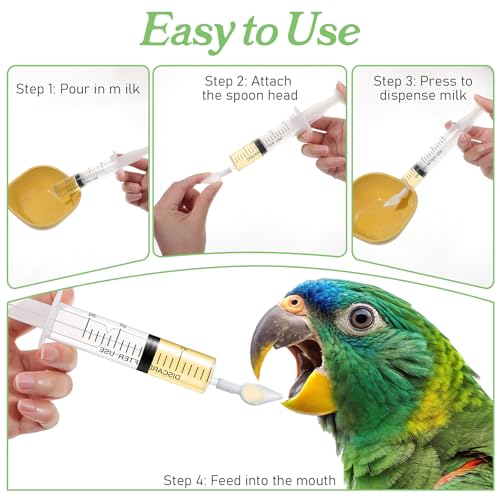 Baby Bird Feeding Syringe, Small Pet Parrot Feeder Hand Feeding Tubes Kit | Reusable Manual Bird Feeding Syringe With Spoon Tip And Soft Tube For Milk, Water, Liquid Food, Parrot, Small Pet