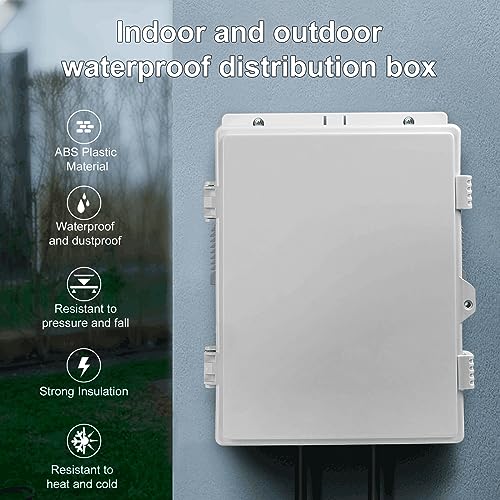 Namunanee Outdoor Electrical Junction Box, ABS Water Resistant Enclosure with Internal Mounting Panel & Hinged Cover (13" H* 9.2" L* 3.7" W) - size: 13"H x 9.2"L x 3.7"W & Standard